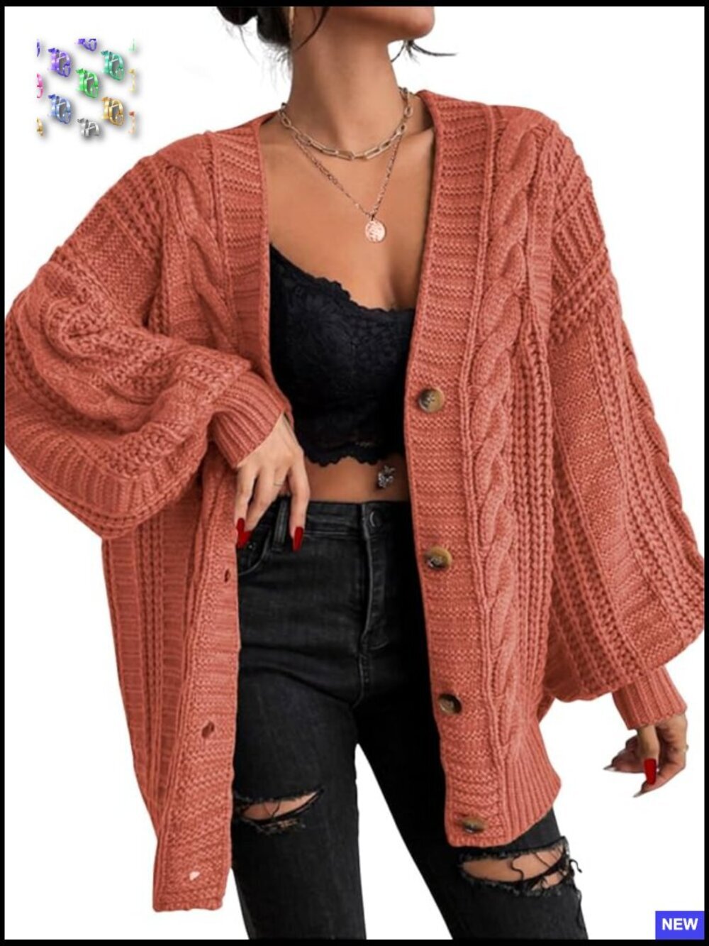 Oversized Cardigan Sweaters Fall Winter Lightweight Soft Knit Open Front Button